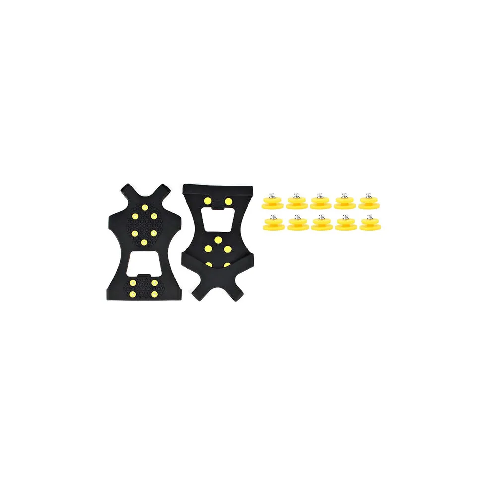 10-Stud Ice Cleats Crampons Anti-Slip Snow Shoe Spikes Grips for Shoes Boots