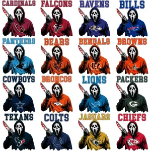 32 Movie Ghostface Football Designs Bundle PNG