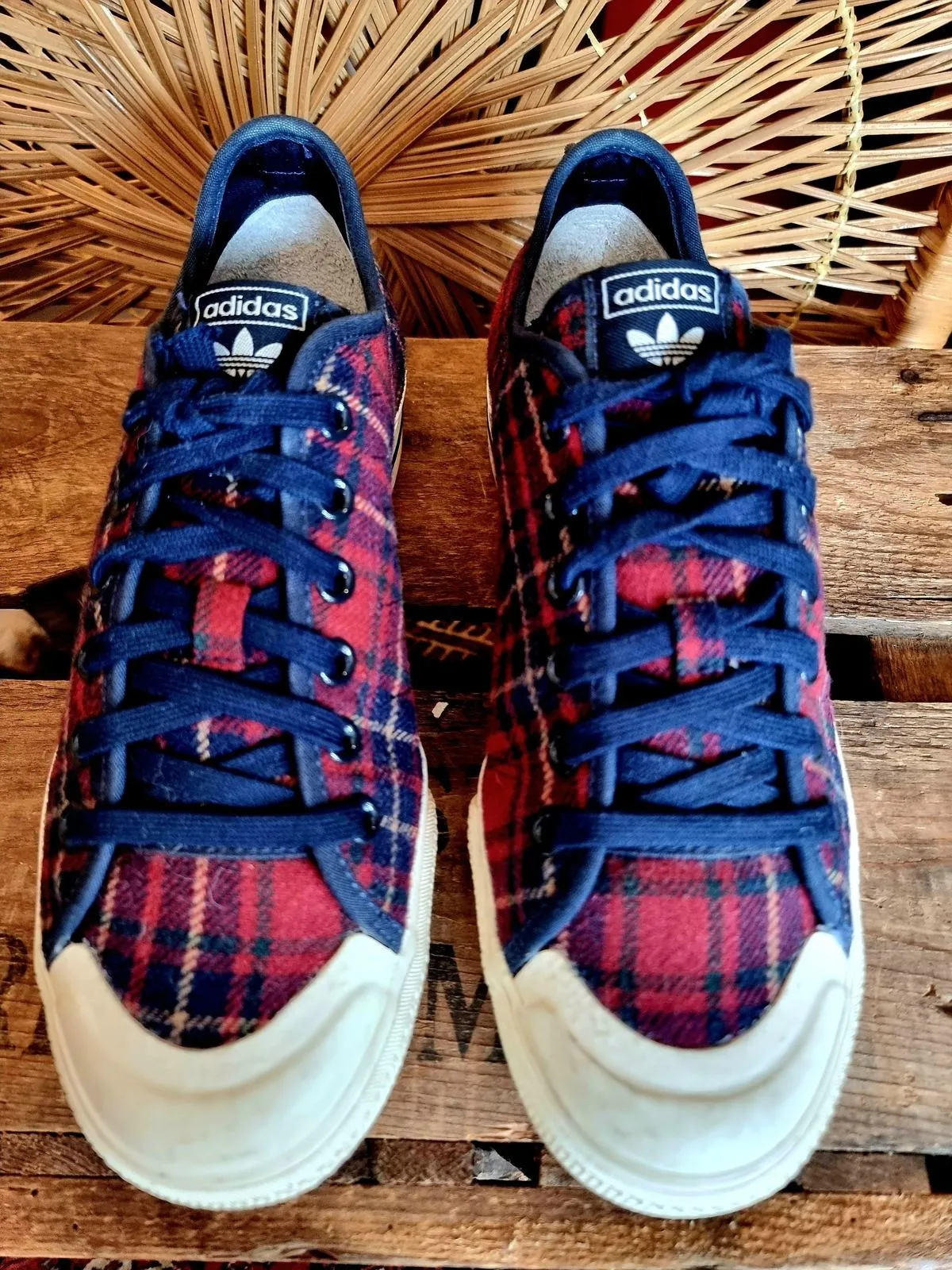 Adidas Nizza RF Platform Mid Plaid Trainers Sneakers