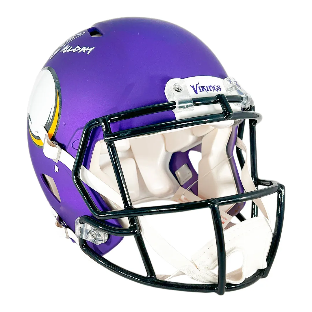 Adrian Peterson Signed All Day Inscription Minnesota Vikings Authentic Speed Full-Size Football Helmet (Beckett)