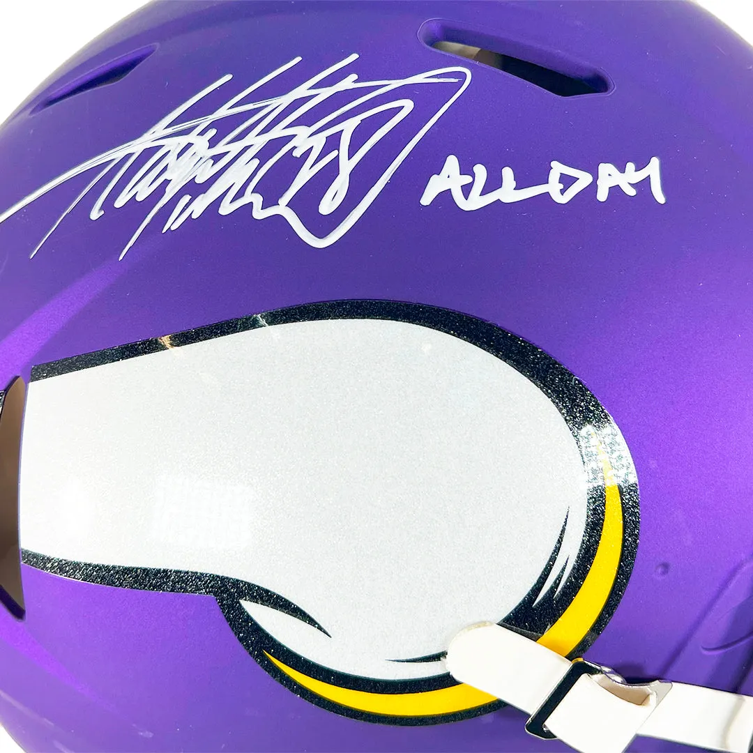 Adrian Peterson Signed All Day Inscription Minnesota Vikings Authentic Speed Full-Size Football Helmet (Beckett)