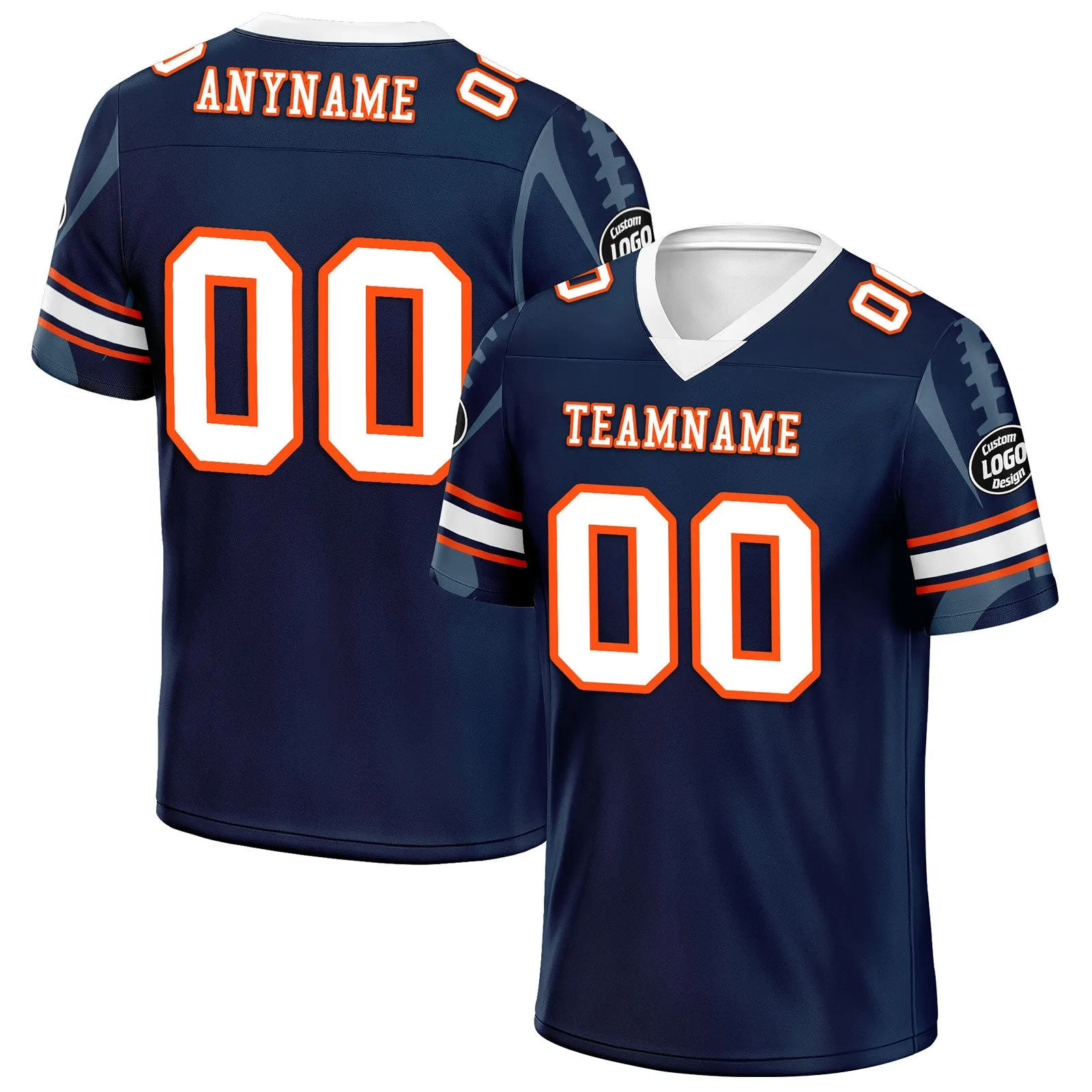 Custom Blue Denver Football Jersey and Sports Shoes Combo Offer Personalized Combo ZH-D025008-12