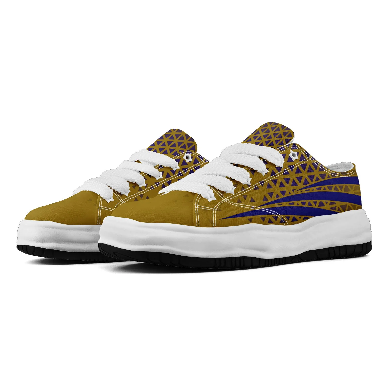 Custom Blue Yellow Maryland Football Jersey and Sports Shoes Combo Offer Personalized Combo ZH-D023031-2
