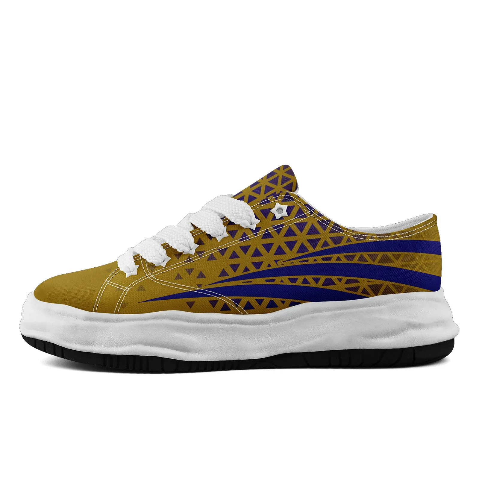 Custom Blue Yellow Maryland Football Jersey and Sports Shoes Combo Offer Personalized Combo ZH-D023031-2
