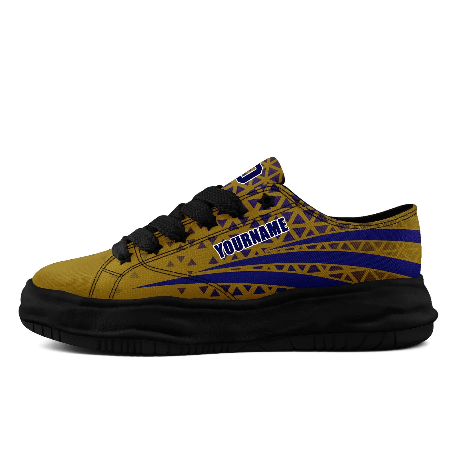 Custom Blue Yellow Maryland Football Jersey and Sports Shoes Combo Offer Personalized Combo ZH-D023031-2