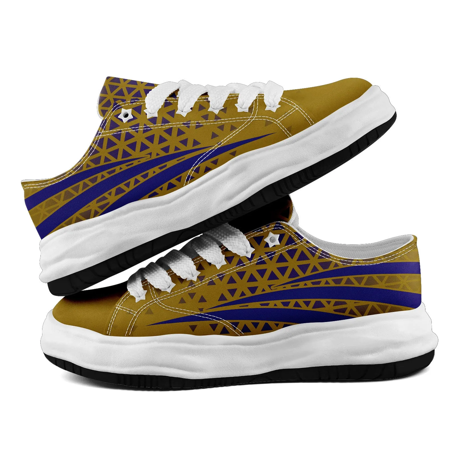 Custom Blue Yellow Maryland Football Jersey and Sports Shoes Combo Offer Personalized Combo ZH-D023031-2