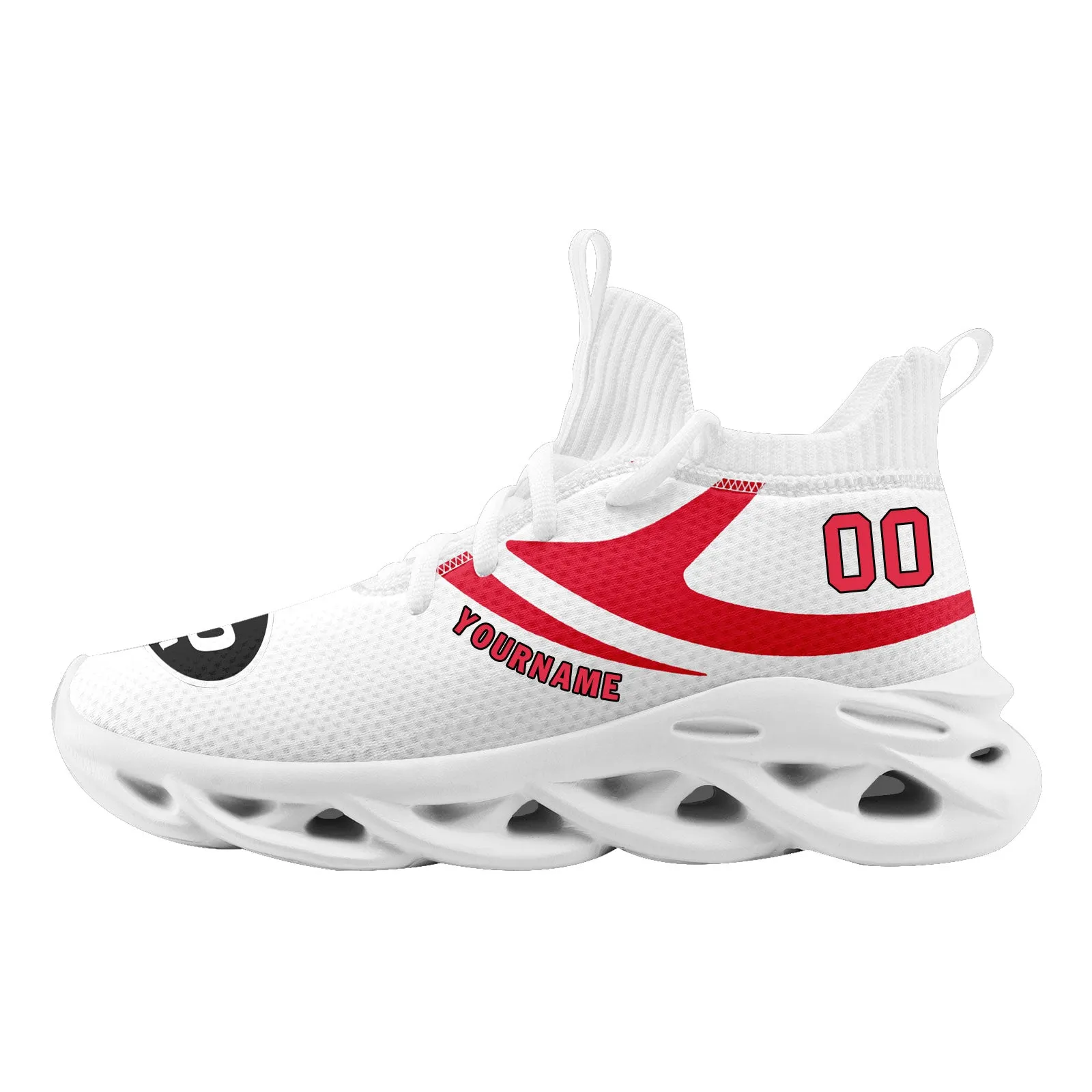 Custom White Red Kansas City Football Jersey and Sports Shoes Combo Offer Personalized Combo ZH-D025008-18