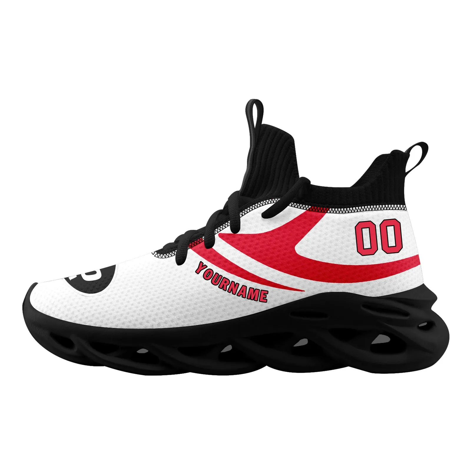 Custom White Red Kansas City Football Jersey and Sports Shoes Combo Offer Personalized Combo ZH-D025008-18