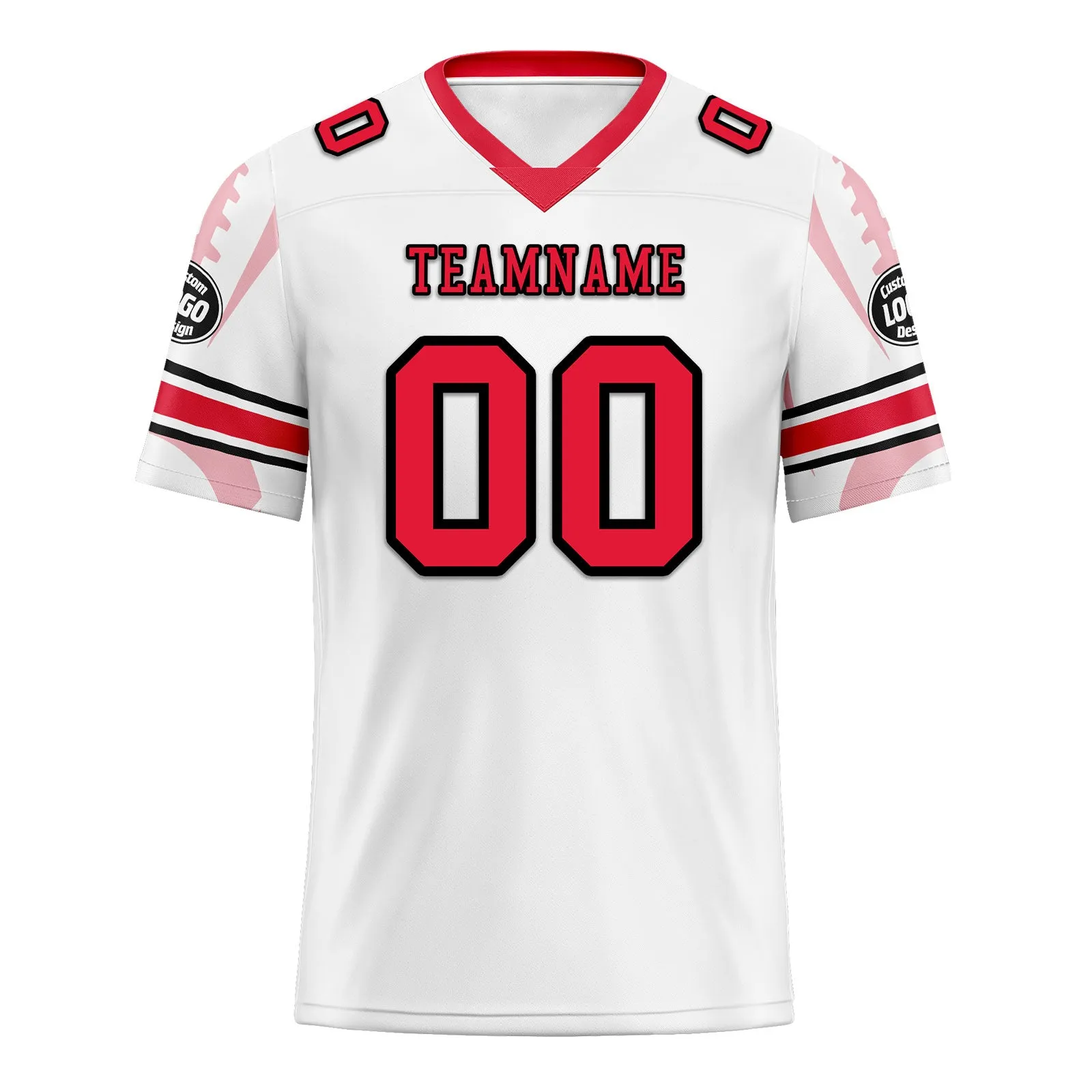 Custom White Red Kansas City Football Jersey and Sports Shoes Combo Offer Personalized Combo ZH-D025008-18