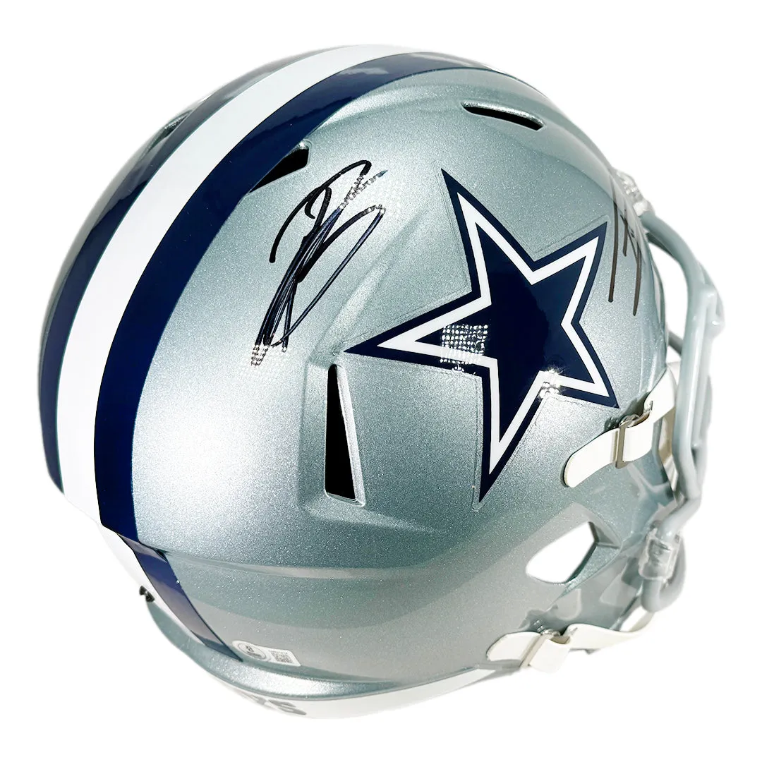 Daron Bland and Trevon Diggs Signed Dallas Cowboys Speed Full-Size Replica Football Helmet (Beckett)