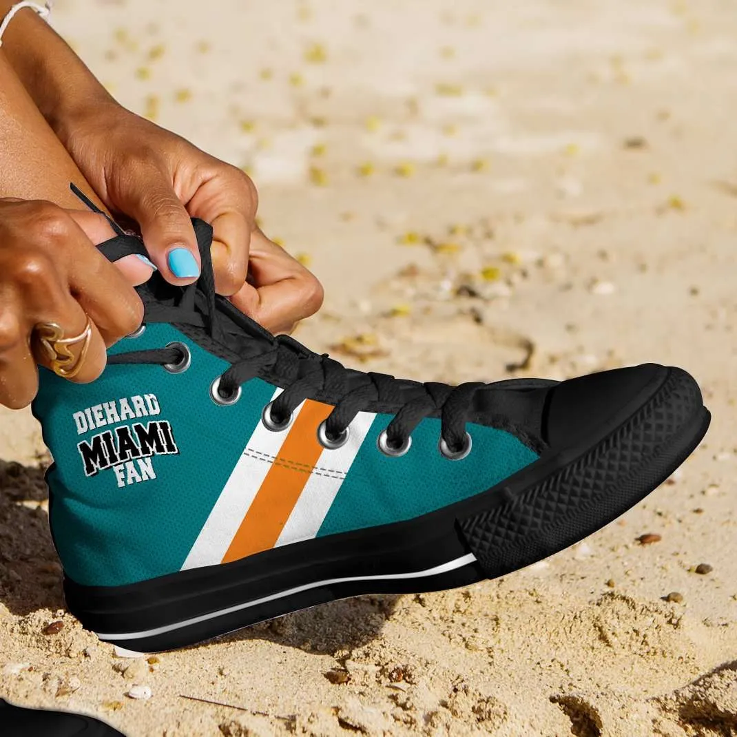 Diehard Miami Fan Canvas High Top Shoes