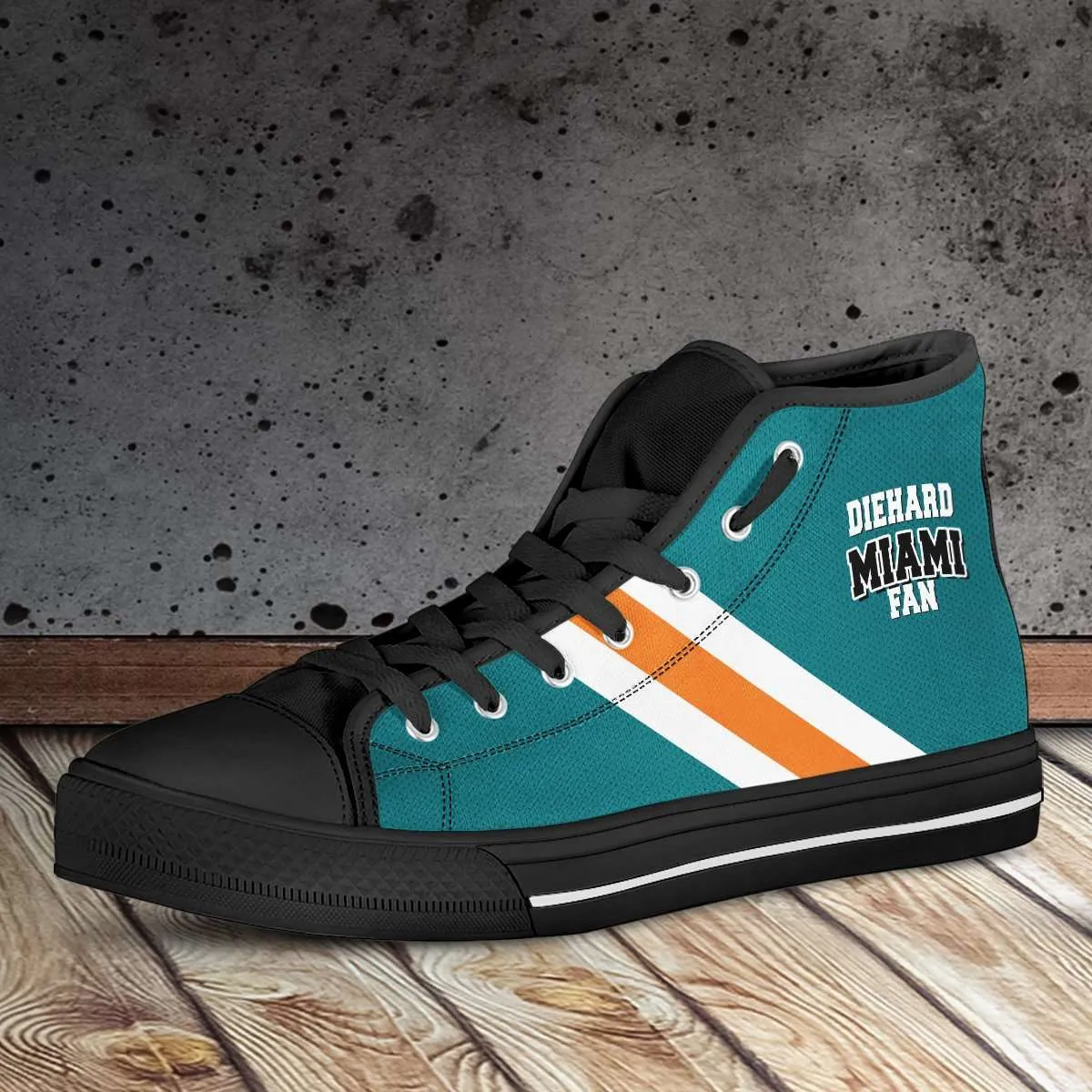 Diehard Miami Fan Canvas High Top Shoes