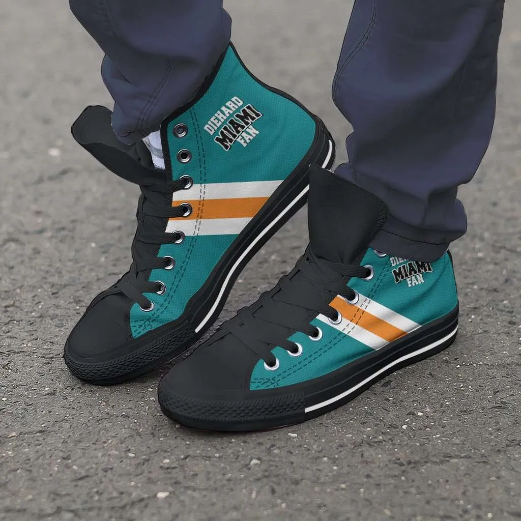 Diehard Miami Fan Canvas High Top Shoes