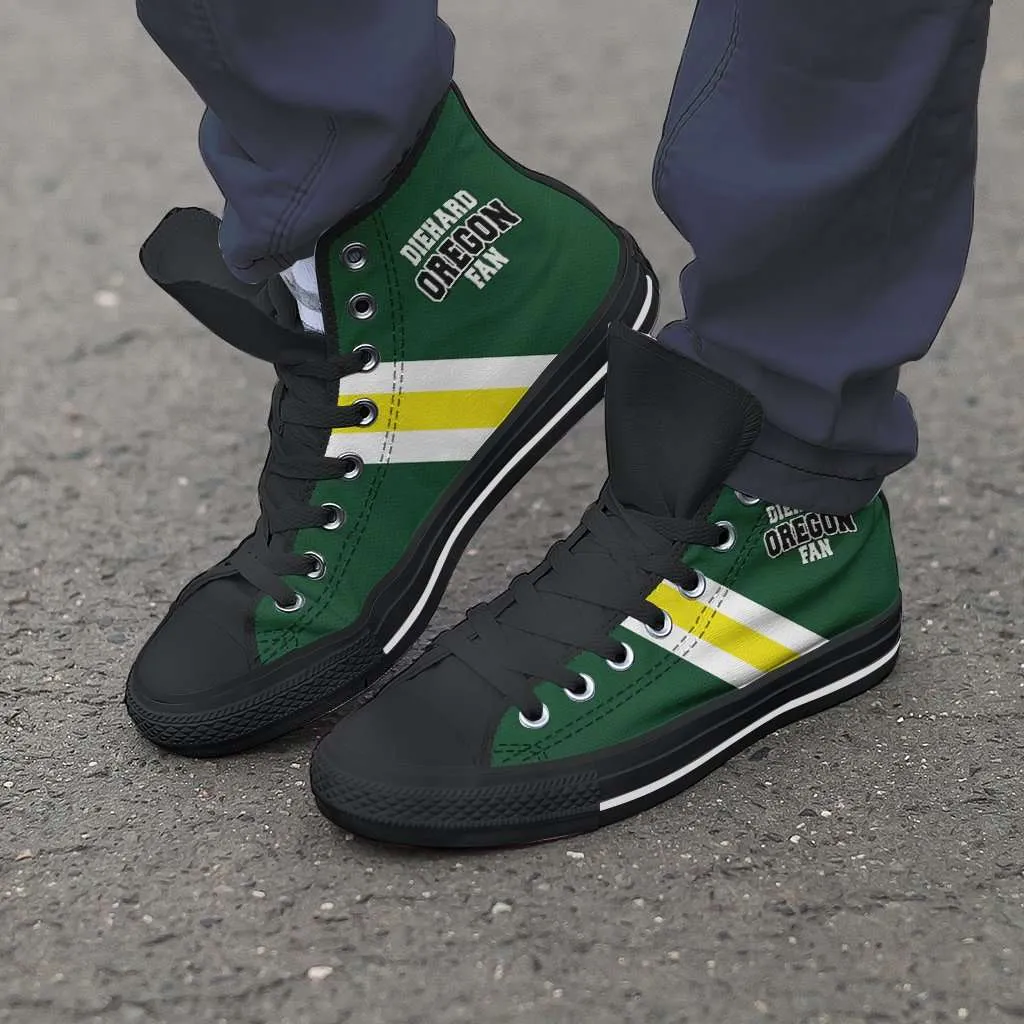 Diehard Oregon Fan Canvas High Top Shoes