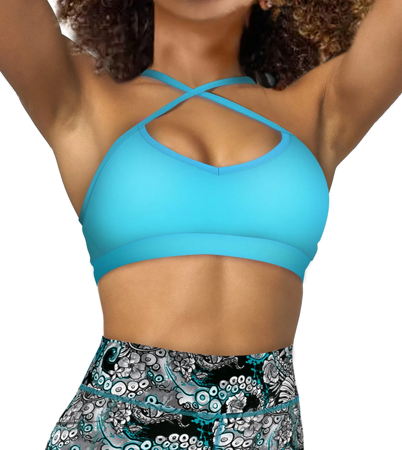 Eco-friendly Bahama Blue Bikini Sports Bra Hybrid
