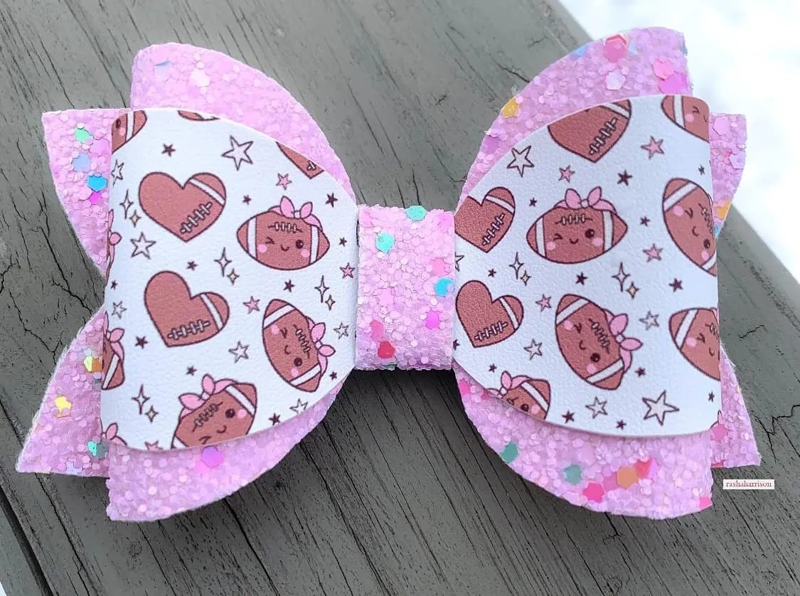 FOOTBALL CUTIE - Custom Printed Smooth Faux Leather