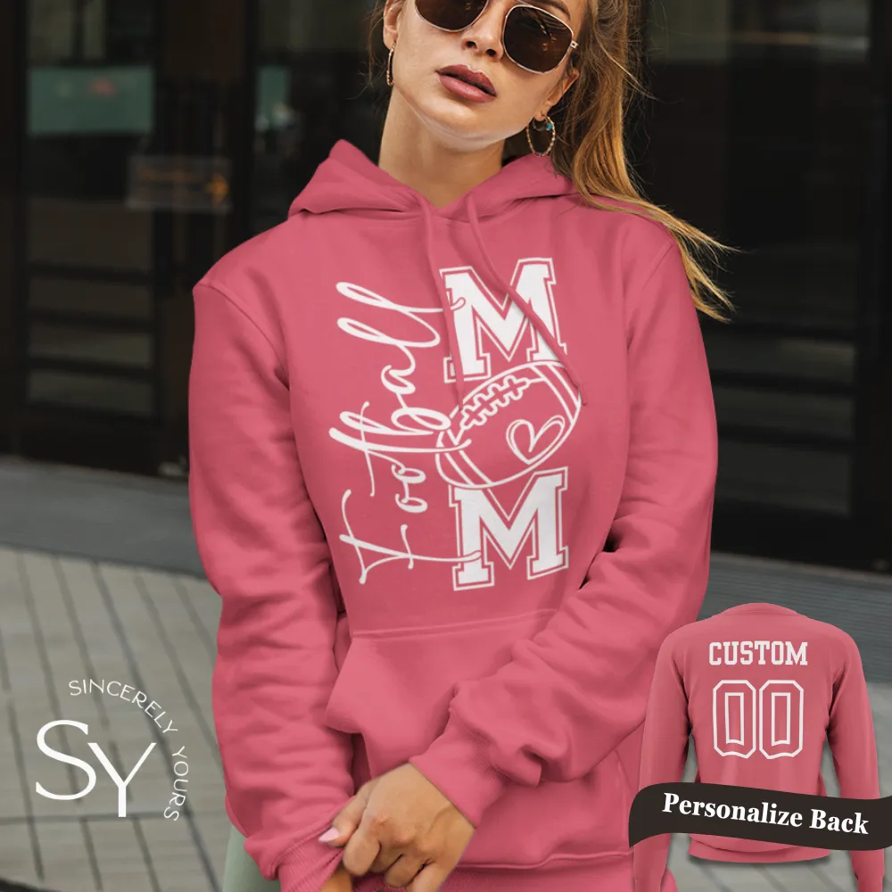 Football Mom Heart Hoodies