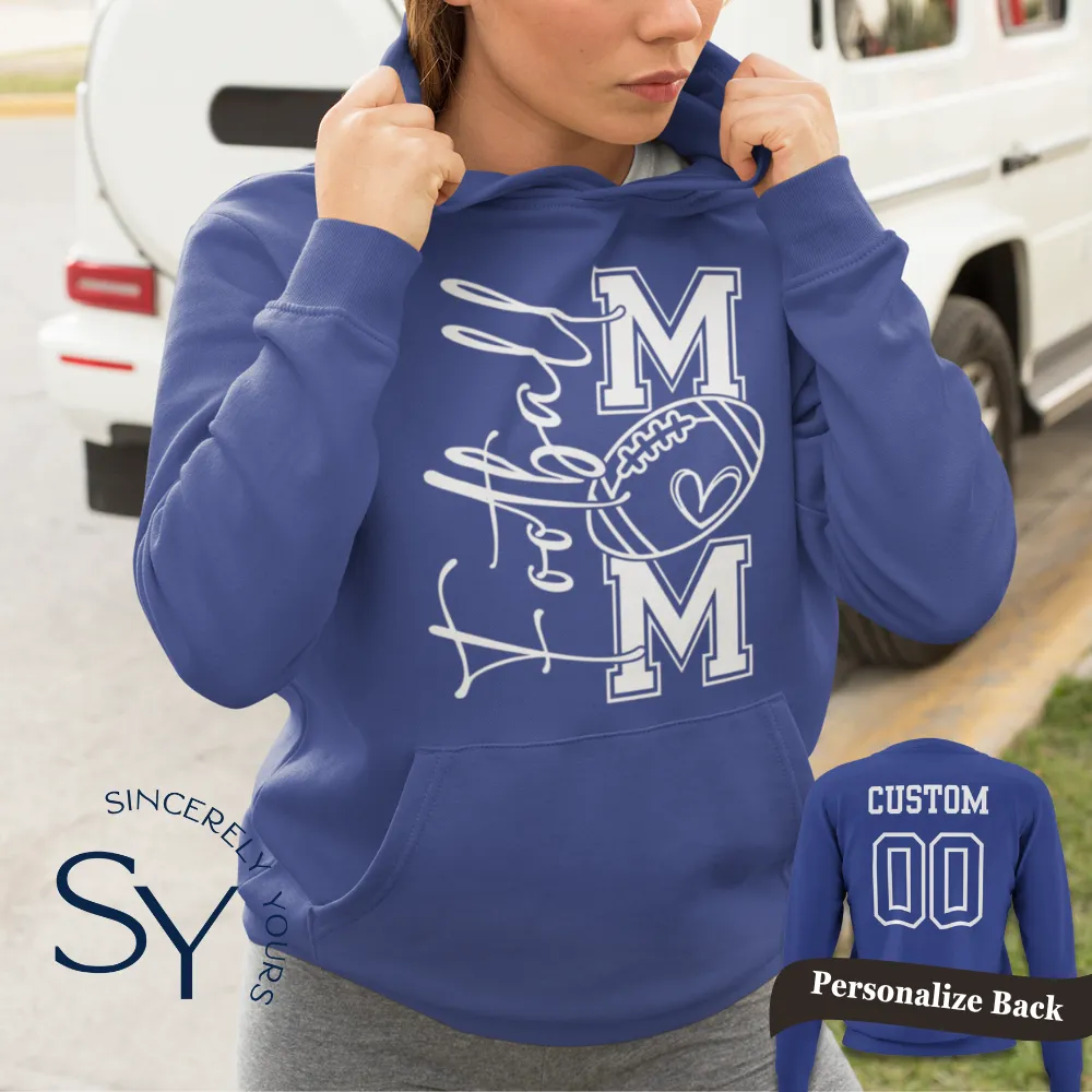 Football Mom Heart Hoodies