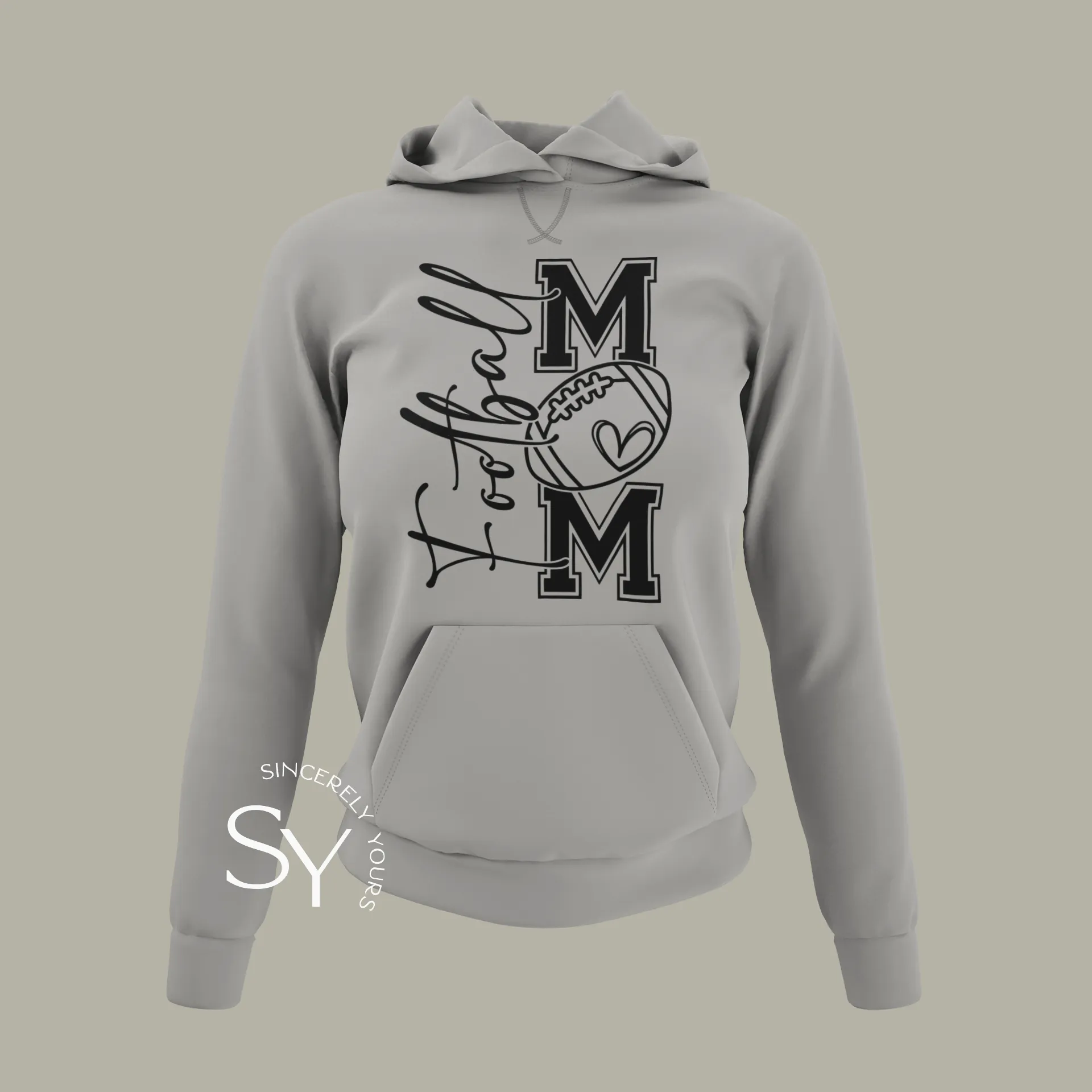 Football Mom Heart Hoodies