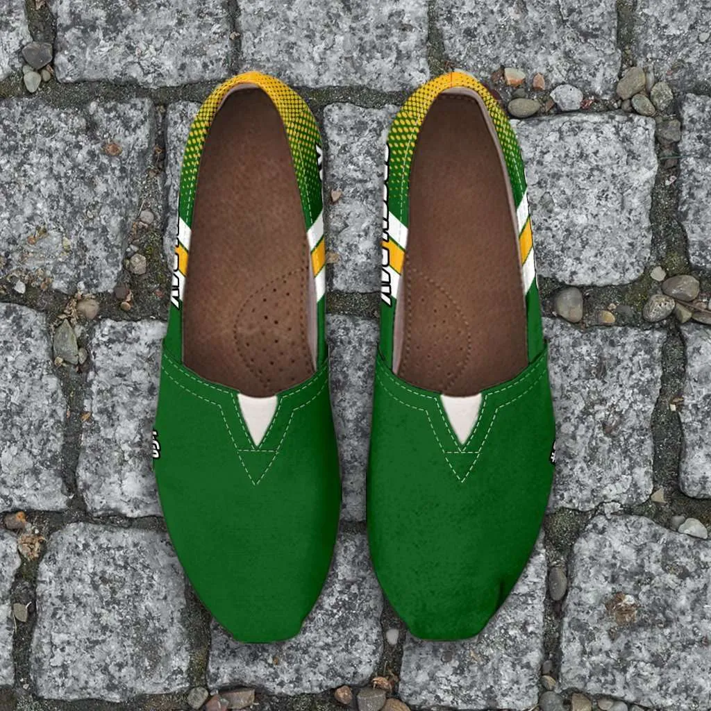 #GoPackGo Green Bay Casual Canvas Slip on Shoes Women's Flats