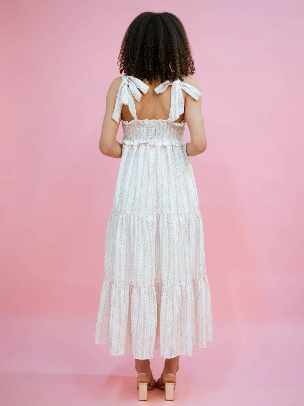 Meadow Floral Maxi Sundress - Pink