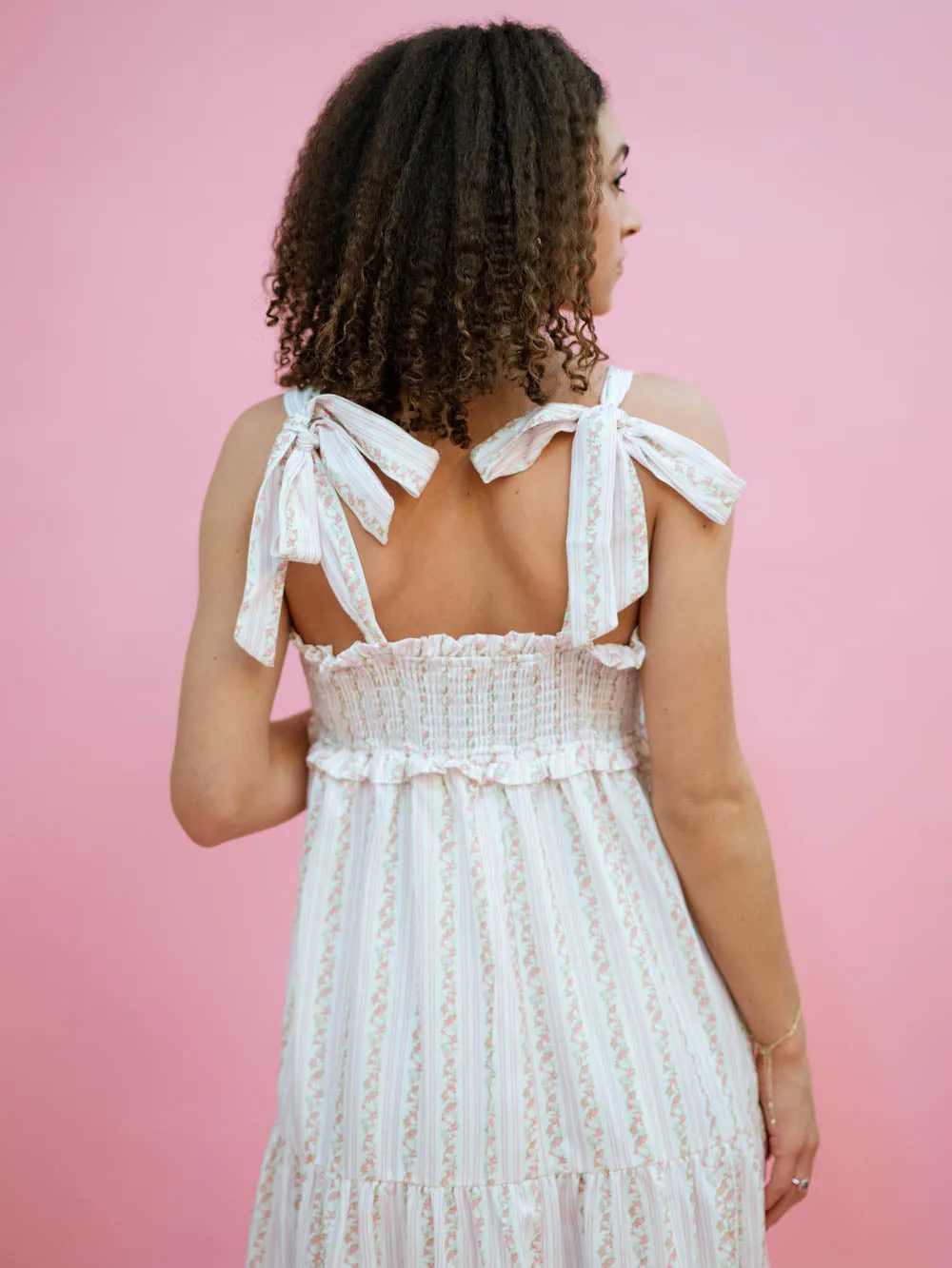 Meadow Floral Maxi Sundress - Pink