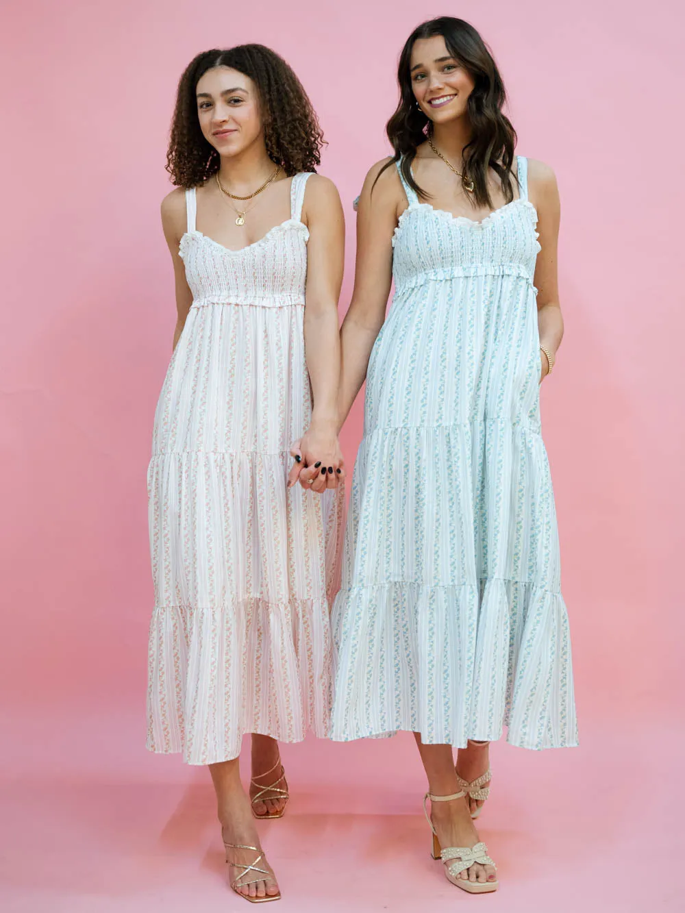Meadow Floral Maxi Sundress - Pink