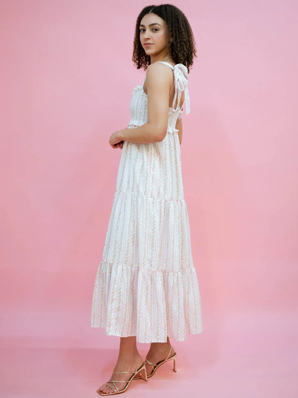 Meadow Floral Maxi Sundress - Pink