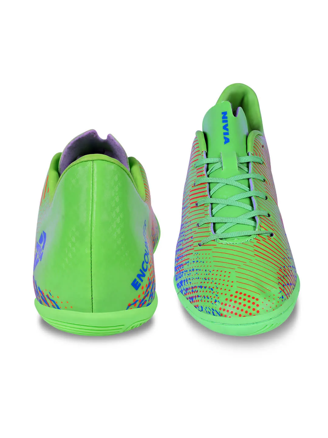 NIVIA Encounter 9.0 Futsal Shoes for Men (Neon Green/Blue)