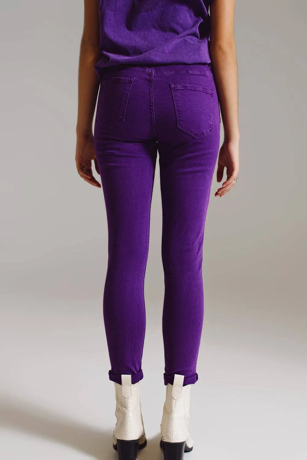 Purple Ankle Skinny Jeans
