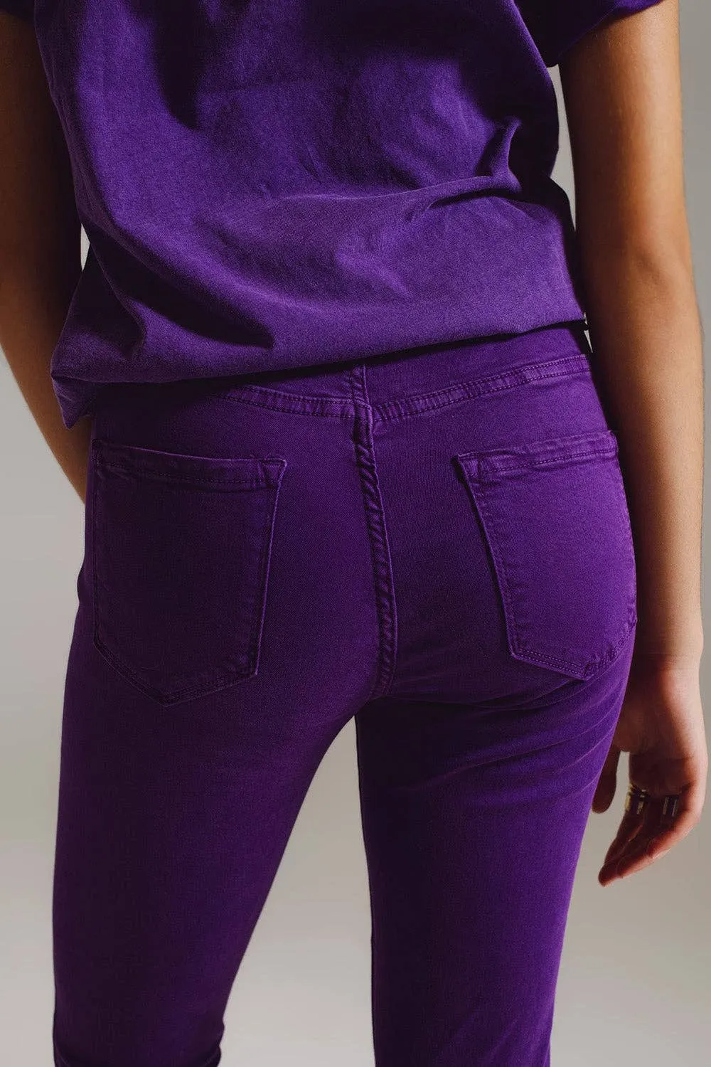 Purple Ankle Skinny Jeans