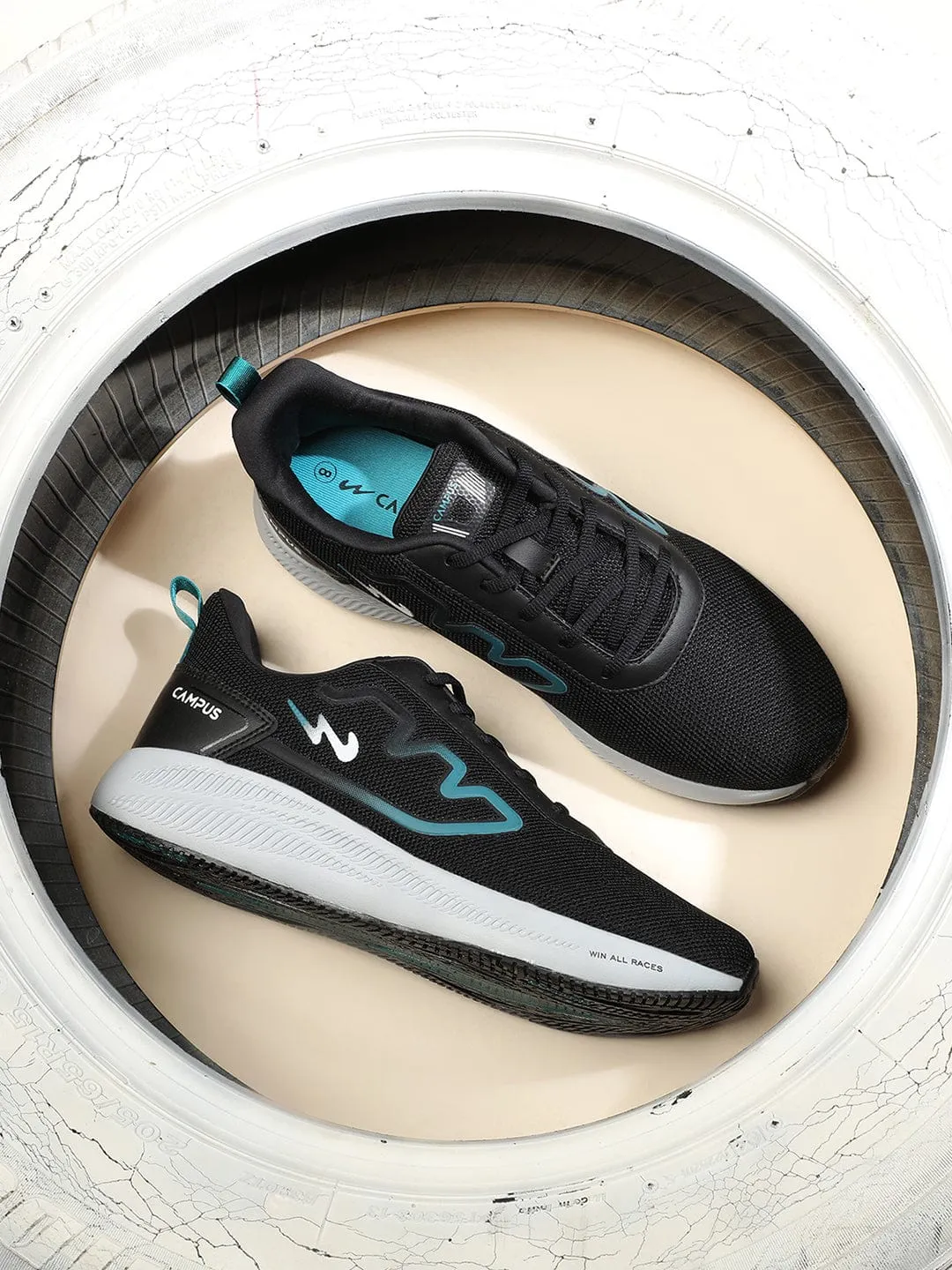 RAKE Black Men's Running Shoes