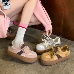 Retro Lace-Up Platform Shoes