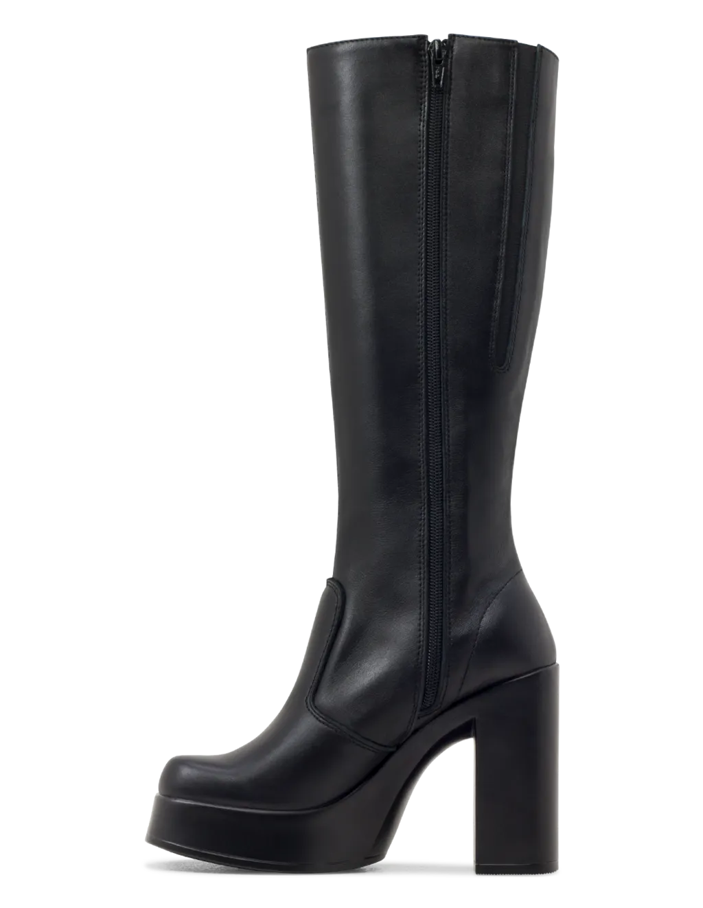 Roc Boots Nebraska Black Leather Knee High Boots