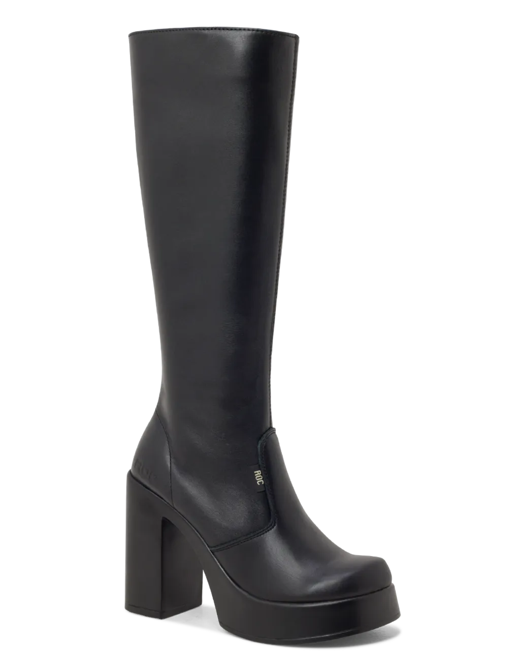 Roc Boots Nebraska Black Leather Knee High Boots