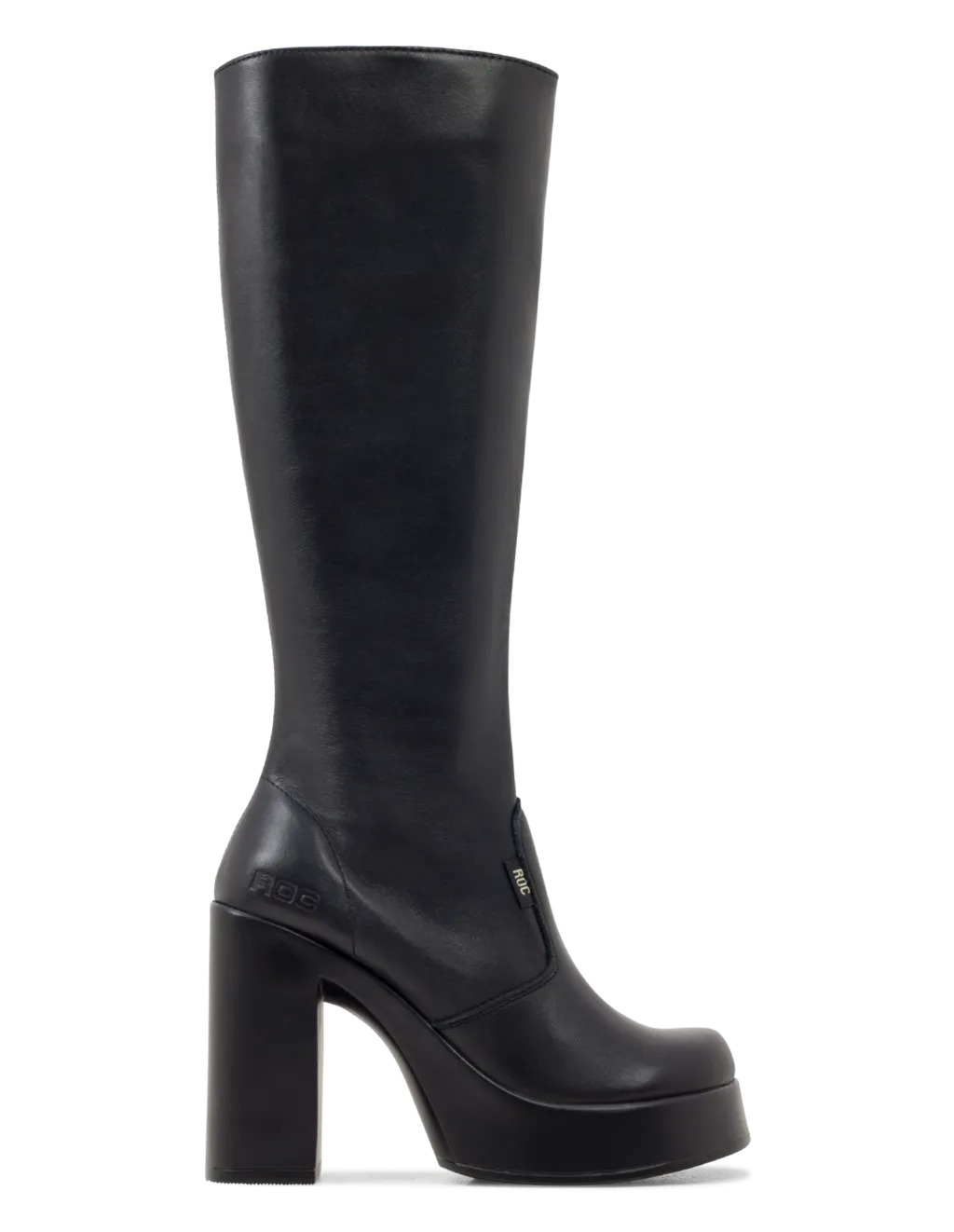 Roc Boots Nebraska Black Leather Knee High Boots