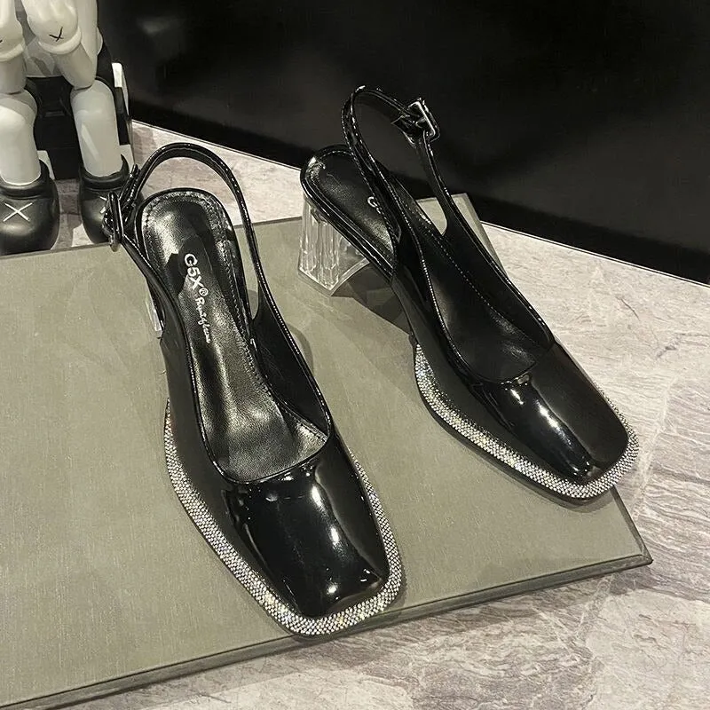 Solid Buckle Strap Dress Shoes