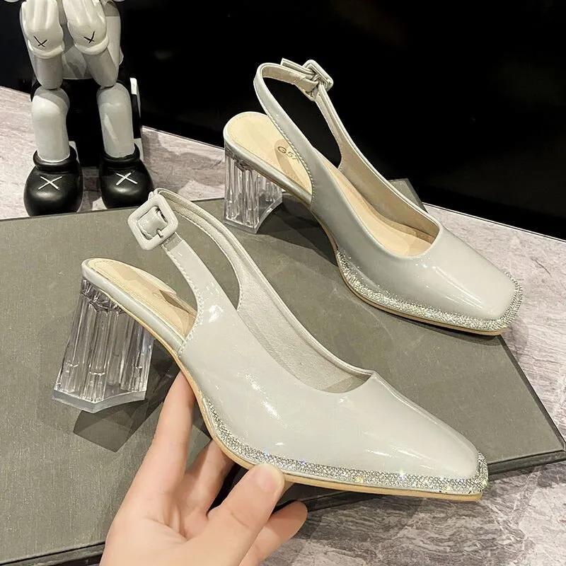 Solid Buckle Strap Dress Shoes