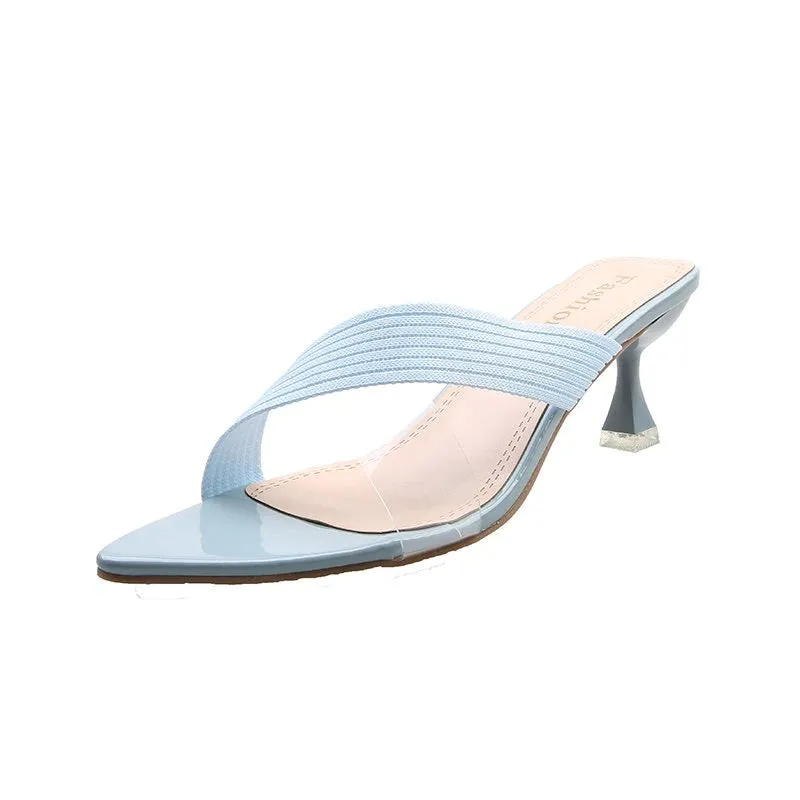 Summer Ladies Mules High Heels Pumps Sandals