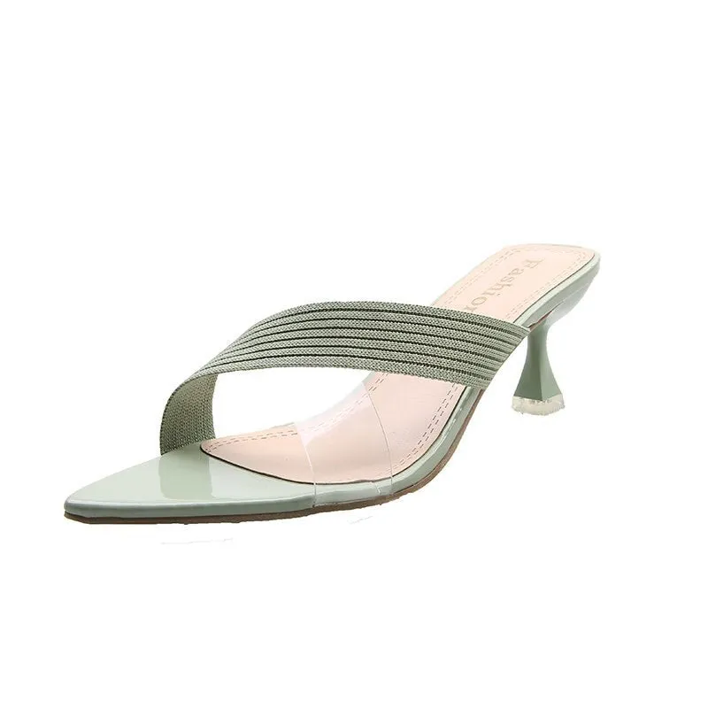 Summer Ladies Mules High Heels Pumps Sandals