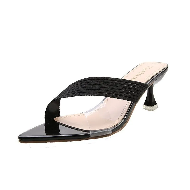 Summer Ladies Mules High Heels Pumps Sandals
