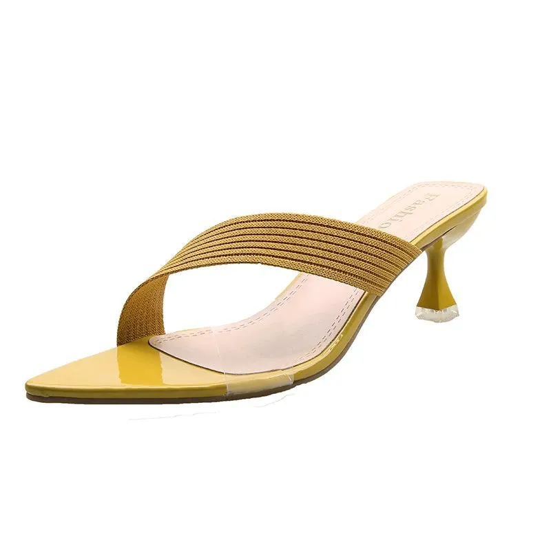 Summer Ladies Mules High Heels Pumps Sandals