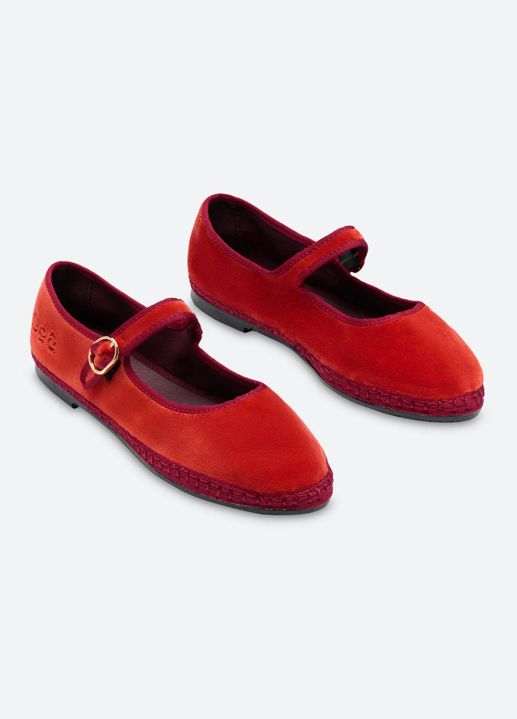 Velvet Mary Jane Flats